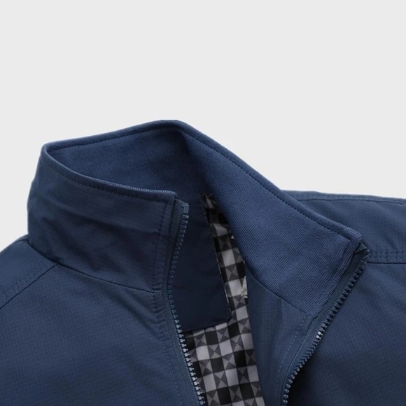 Mens Navy Blue  Zipper Jacket - Picture 3 of 12